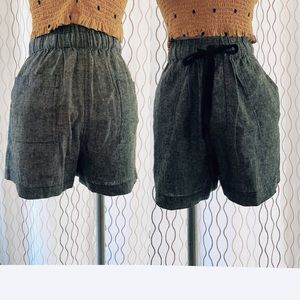 Gray stretch high-waisted shorts